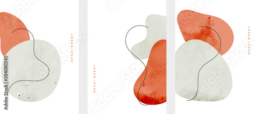 abstract set of minimalist watercolor stains flyer design