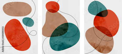 hand painted watercolor stains set of three flyers
