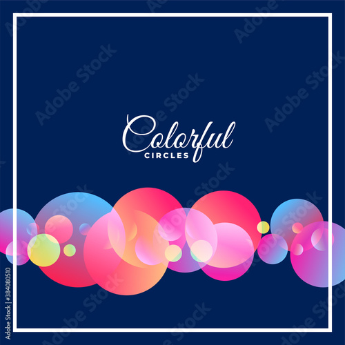 colorful vibrant flowing circles on dark blue background