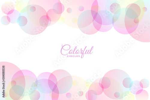 pastel colorful circles on white background design