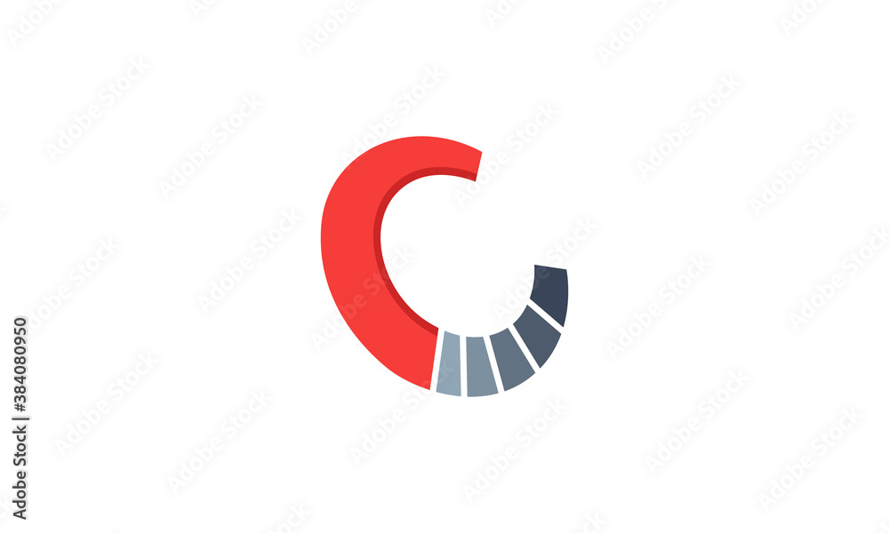 Creative Vector Illustration Logo Design Letter C with Color Picks Creative Vector Illustration Logo Design Letter C with Color Picks