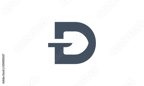 Creative Vector Illustration Logo Design Letter D Shovel