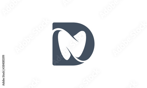 Creative Vector Illustration Logo Design Letter D Dental Teeth Icon