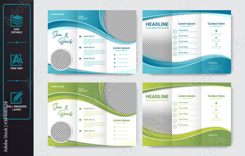 Trifold spa salon flyer template