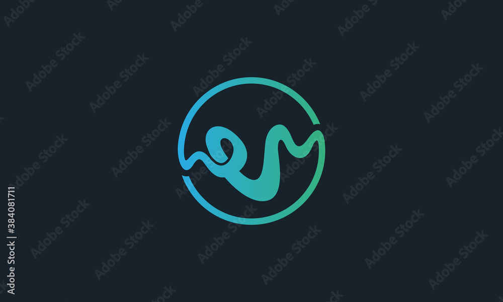 Creative Vector Illustration Logo Design Abstract Line Letter E V Waves Creative Vector Illustration Logo Design Abstract Line Letter E V Waves