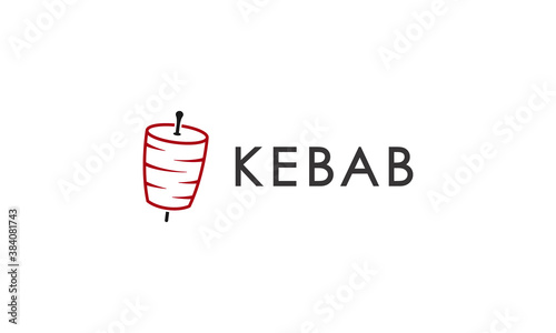 Creative Vector Illustration Logo Design Kebab Meat Food