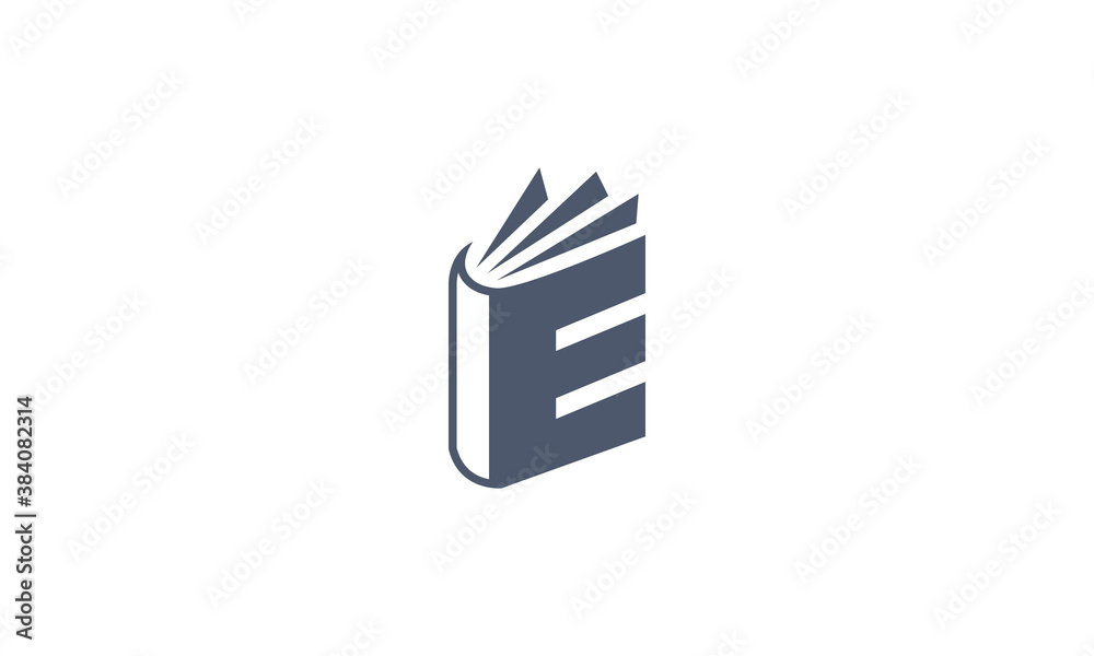 Creative Logo Design Letter E with Book Shape Stock Vector
