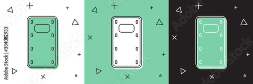 Set Military assault shield icon isolated on white and green, black background. Vector.