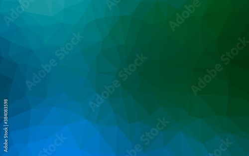 Dark Blue, Green vector polygon abstract layout.