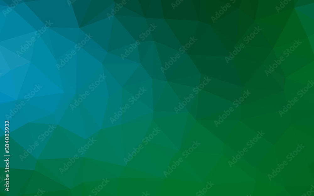 Light Blue, Green vector polygon abstract layout.