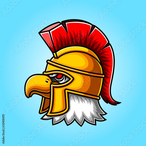 Eagle Head gladiator mascot logo design