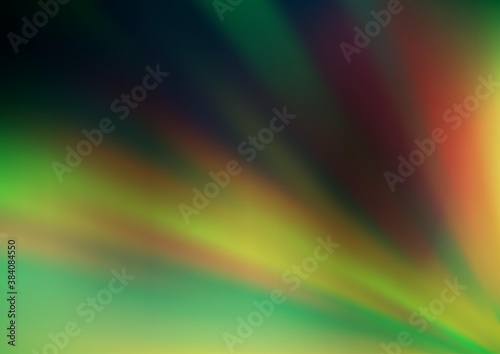 Dark Green vector blurred shine abstract template.