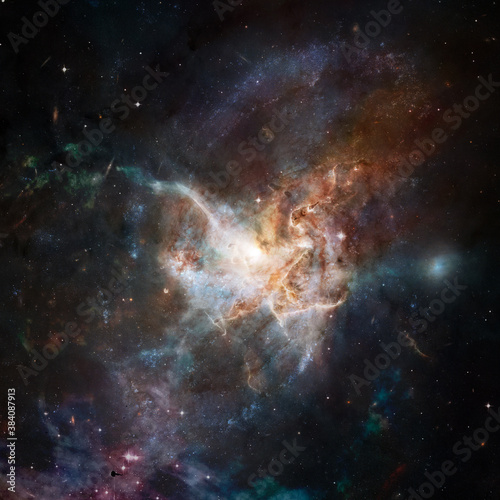 Fototapeta Naklejka Na Ścianę i Meble -  Nebula and galaxy. Deep space. Elements of this image furnished by NASA
