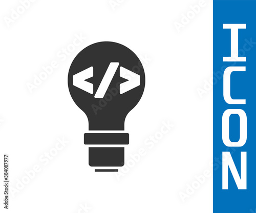 Grey Web design and front end development icon isolated on white background. Vector.