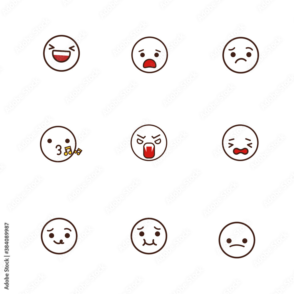 9 Face expression for emoticon 9 Face expression for emoticon