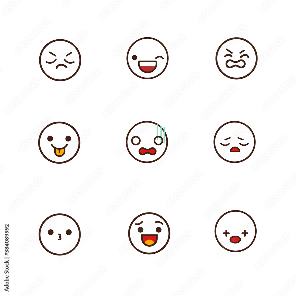 9 Face expression for emoticon 9 Face expression for emoticon