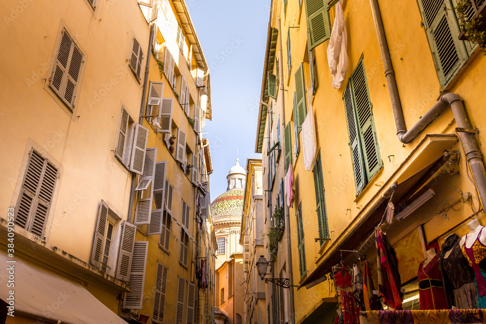 Buildings in the old center of Nice, French Rivieraa