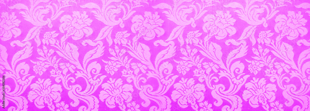 French purple tapestry wall texture, baroque background, luxury banner with floral pattern French purple tapestry wall texture, baroque background, luxury banner with floral pattern