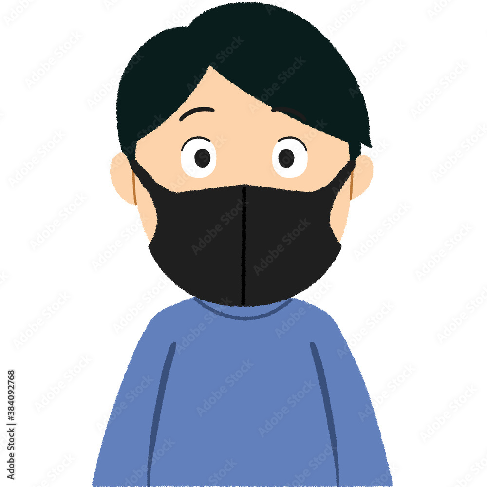 マスクを付ける男性(黒) マスクを付ける男性(黒)
