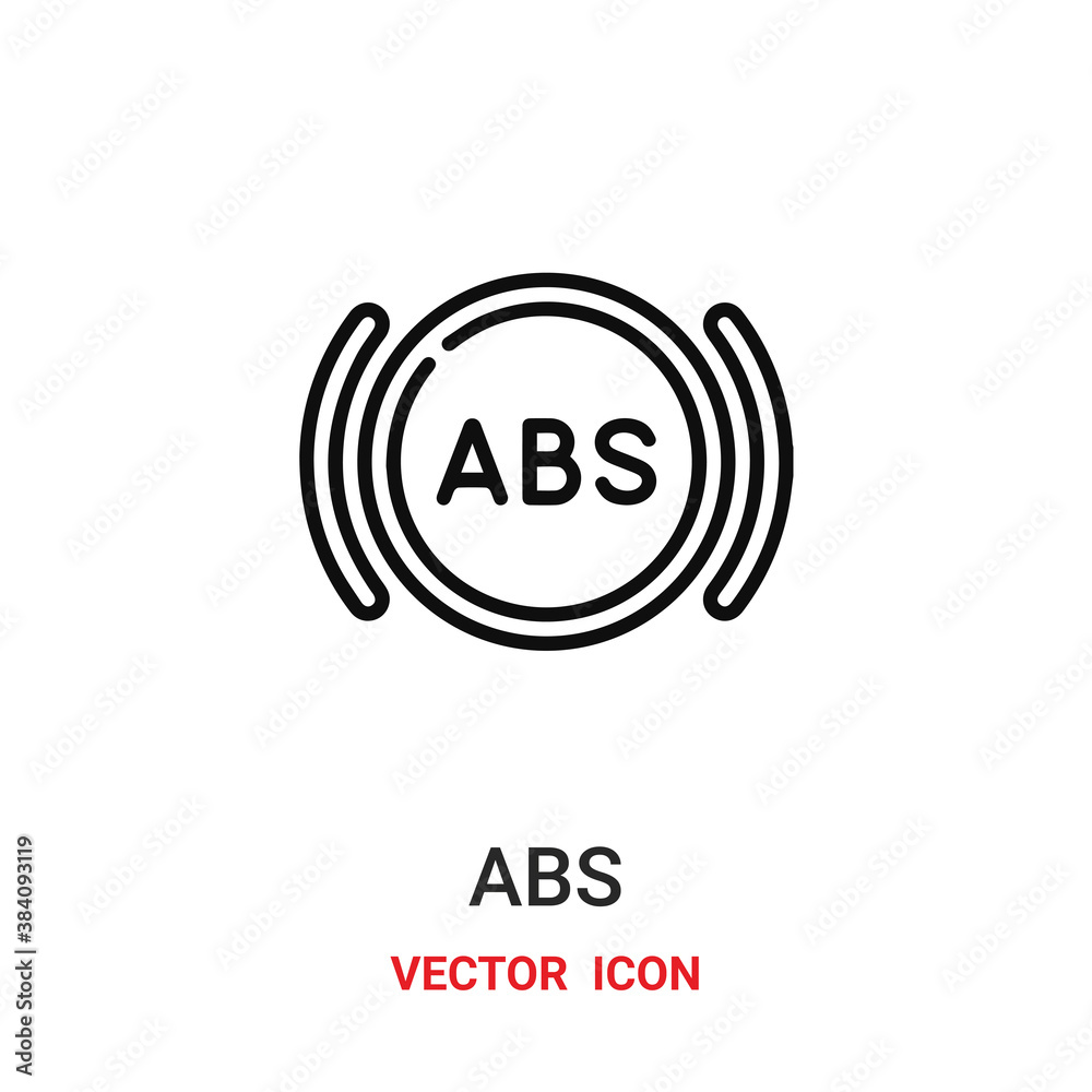 Obraz premium abs icon vector symbol. injected symbol icon vector for your design. Modern outline icon for your website and mobile app design.