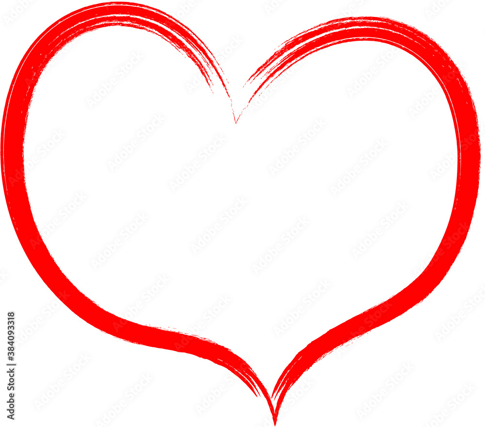 Red heart - doodle style outline for romantic valentines day greeting card. Vector graphic for web design, beautiful icon for cover. Red heart - doodle style outline for romantic valentines day greeting card. Vector graphic for web design, beautiful icon for cover.