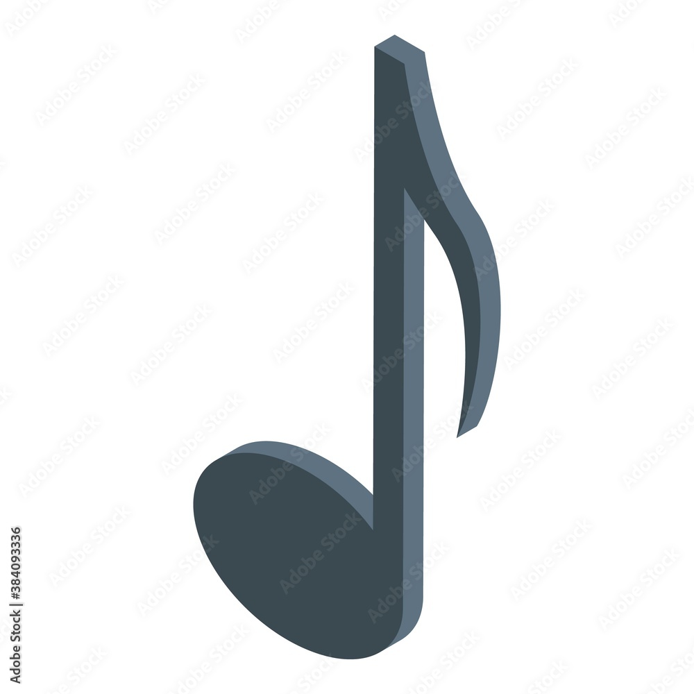 Musical note icon. Isometric of musical note vector icon for web design isolated on white background Musical note icon. Isometric of musical note vector icon for web design isolated on white background