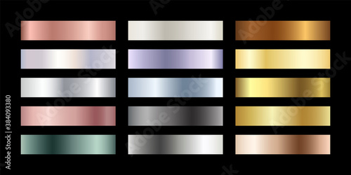 Fotografie, Obraz Metal chrome gradient color set