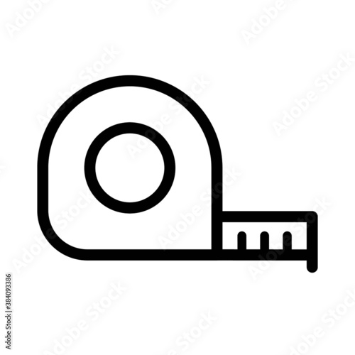 Vector flat style illustration of tape meter line icon isolated on white background