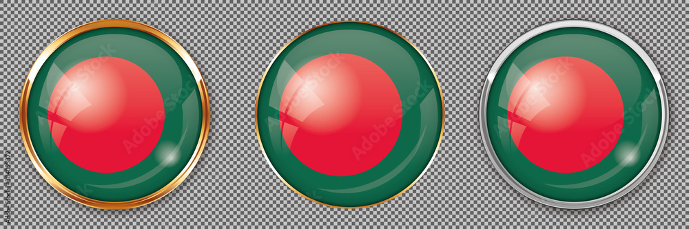 Round buttons with flag of Bangladesh on transparent background Round buttons with flag of Bangladesh on transparent background