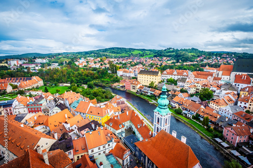 Amazing view from above on Czech Krumlov
