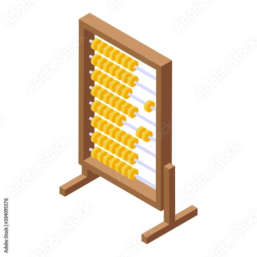 School abacus icon. Isometric of school abacus vector icon for web design isolated on white background