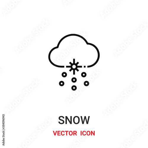 snow icon vector symbol. snowy symbol icon vector for your design. Modern outline icon for your website and mobile app design.