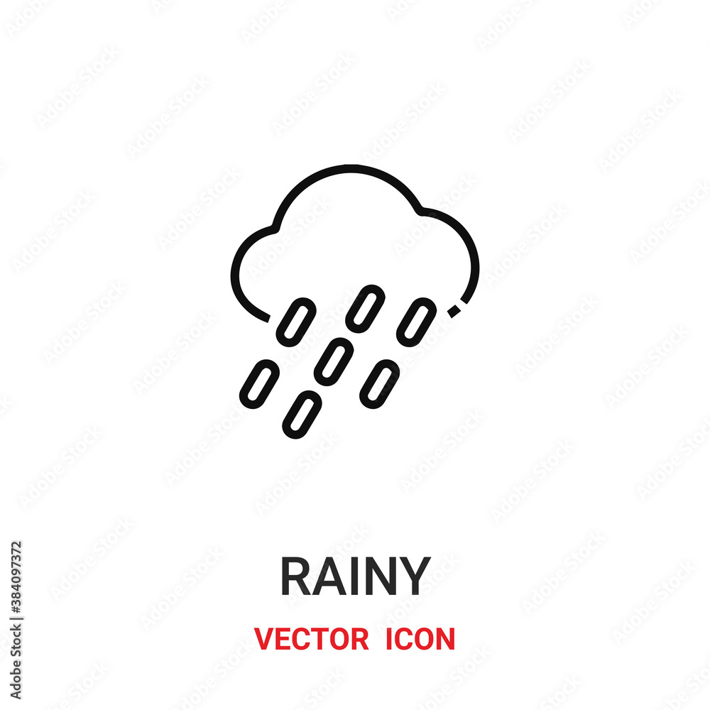 rainy icon vector symbol. rainy symbol icon vector for your design. Modern outline icon for your website and mobile app design.