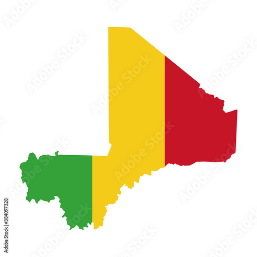 vector flag map of Mali isolated on white background