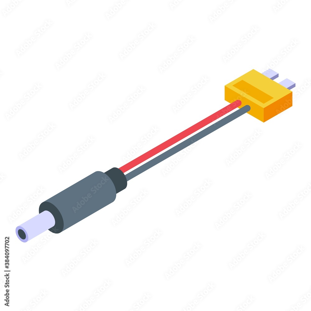 Fototapeta premium Ac cable charger icon. Isometric of ac cable charger vector icon for web design isolated on white background