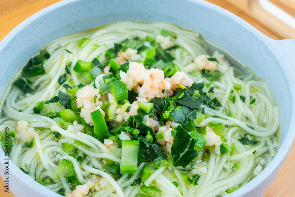 Children's Nutrition Meal Shrimp Paste Vegetable Noodles Children's Nutrition Meal Shrimp Paste Vegetable Noodles