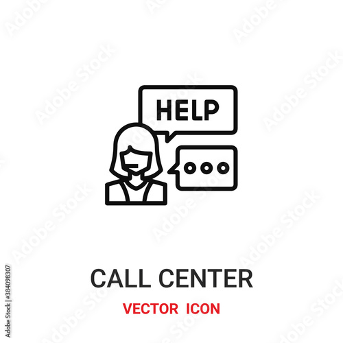 callcenter icon vector symbol. callcenter symbol icon vector for your design. Modern outline icon for your website and mobile app design.