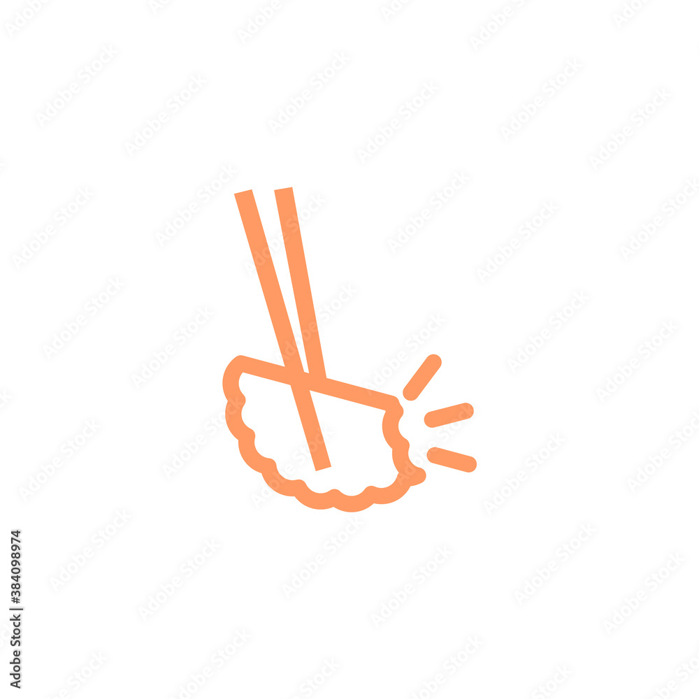 logo of a bitten dumpling grab with chopsticks logo of a bitten dumpling grab with chopsticks