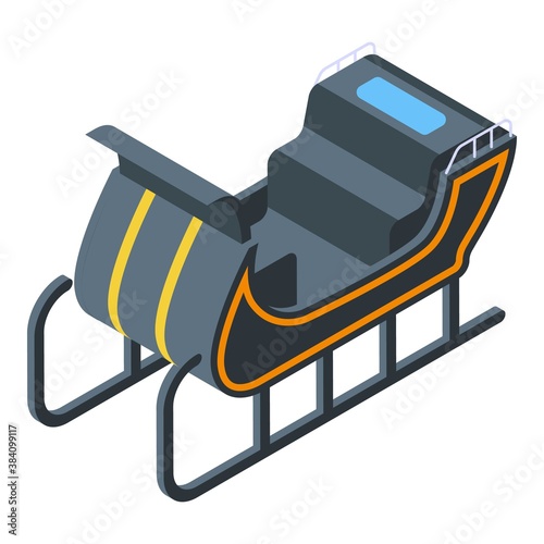 Black royal sleigh icon. Isometric of black royal sleigh vector icon for web design isolated on white background