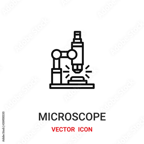 Microscope vector icon. Modern  simple flat vector illustration for website or mobile app.Laboratory symbol  logo illustration. Pixel perfect vector graphics