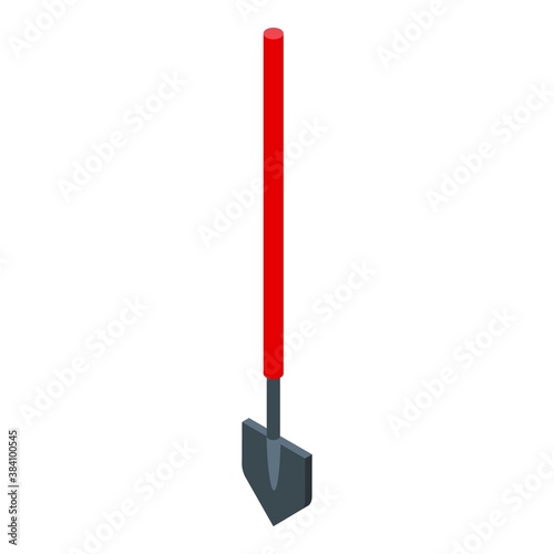 Rescuer shovel icon. Isometric of rescuer shovel vector icon for web design isolated on white background