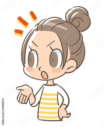 怒りをあらわにして意見を言う女の子