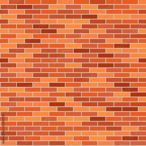 Seamless realistic pattern, red brick wall. Colorful background. Red brick texture.
