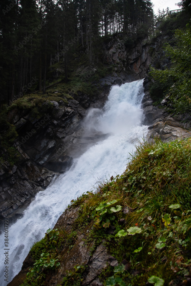Large masses of water at the Krimml Waterfalls Large masses of water at the Krimml Waterfalls