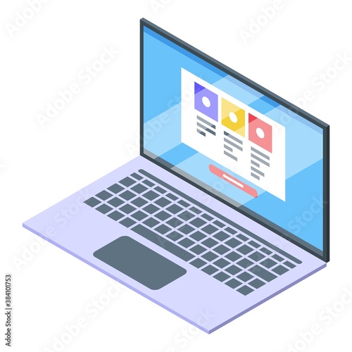Laptop subscription icon. Isometric of laptop subscription vector icon for web design isolated on white background