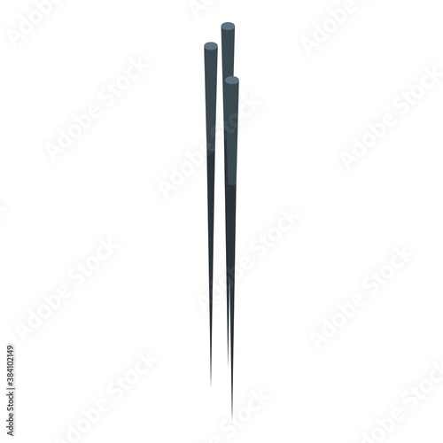 Black toothpick icon. Isometric of black toothpick vector icon for web design isolated on white background