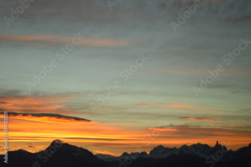 Sunset over El Chalten and hiking at Fitz Roy in Patagonia, Argentina