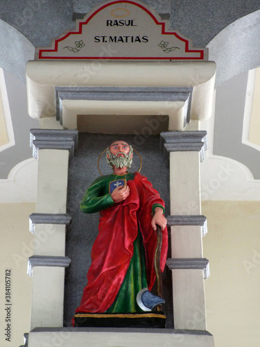 Medan, Sumatra, Indonesia, January 9, 2018: Image of Saint Matthias in the Graha Maria Annai Velangkanni Church. Medan. Indonesia. photo