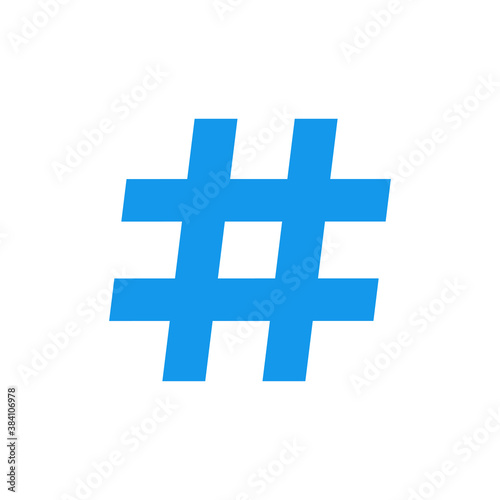 Blue hashtag symbol. Vector Illustration