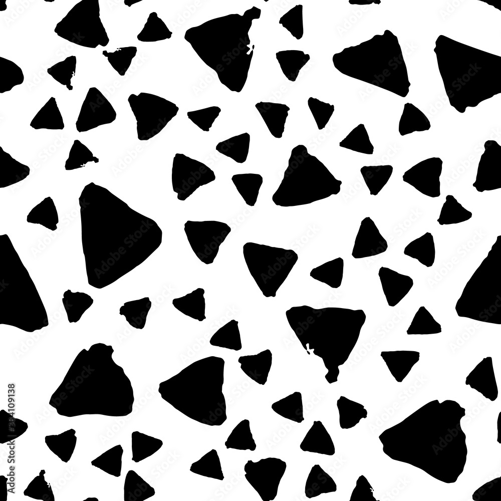 Seamless pattern with grunge black ink triangles. Vector illustration Seamless pattern with grunge black ink triangles. Vector illustration